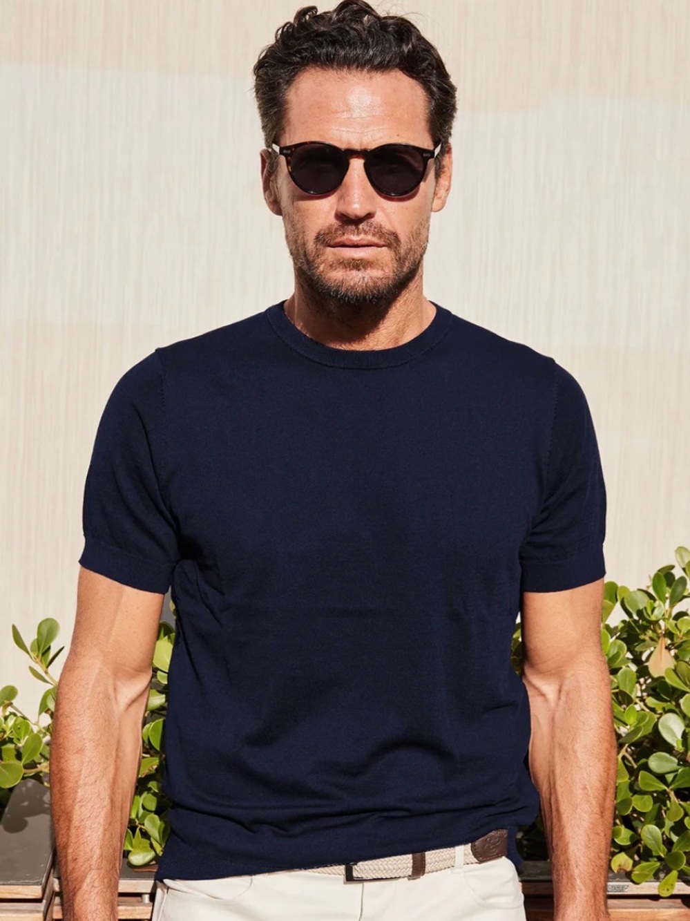 Collar & Co. | Men’s XL | Lucca Lux Touch Cotton and Silk T-Shirt Navy Blue NWOT - Picture 2 of 4